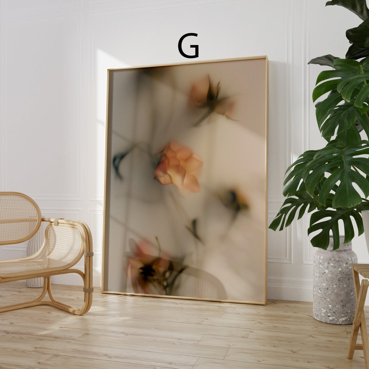 Poster Blumen · Geschenkidee · Blumen hinter Glas mit Wassertropfen Poster Ästhetische Fotografie Prints · Dekoprint ohne Rahmen