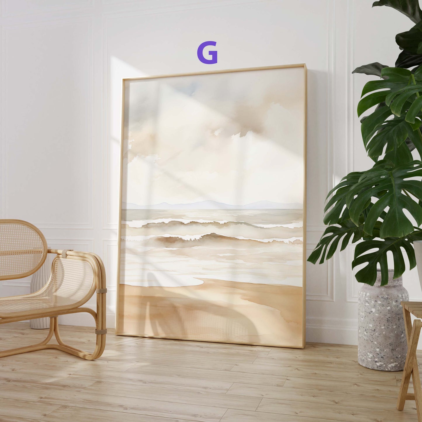 Aquarell Natur Poster · Geschenkidee · Nebelberge Küstenlandschaften Wolkenmeer und Waldmotive für Wohnzimmer · Print ohne Rahmen