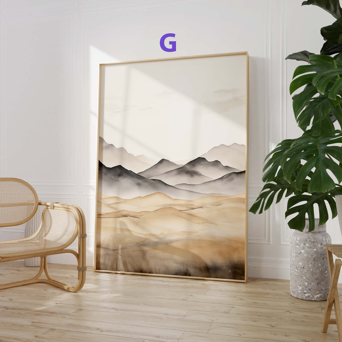 Wüstenlandschaft Poster auf Baumwollcanvas – JUSTGOODMOOD