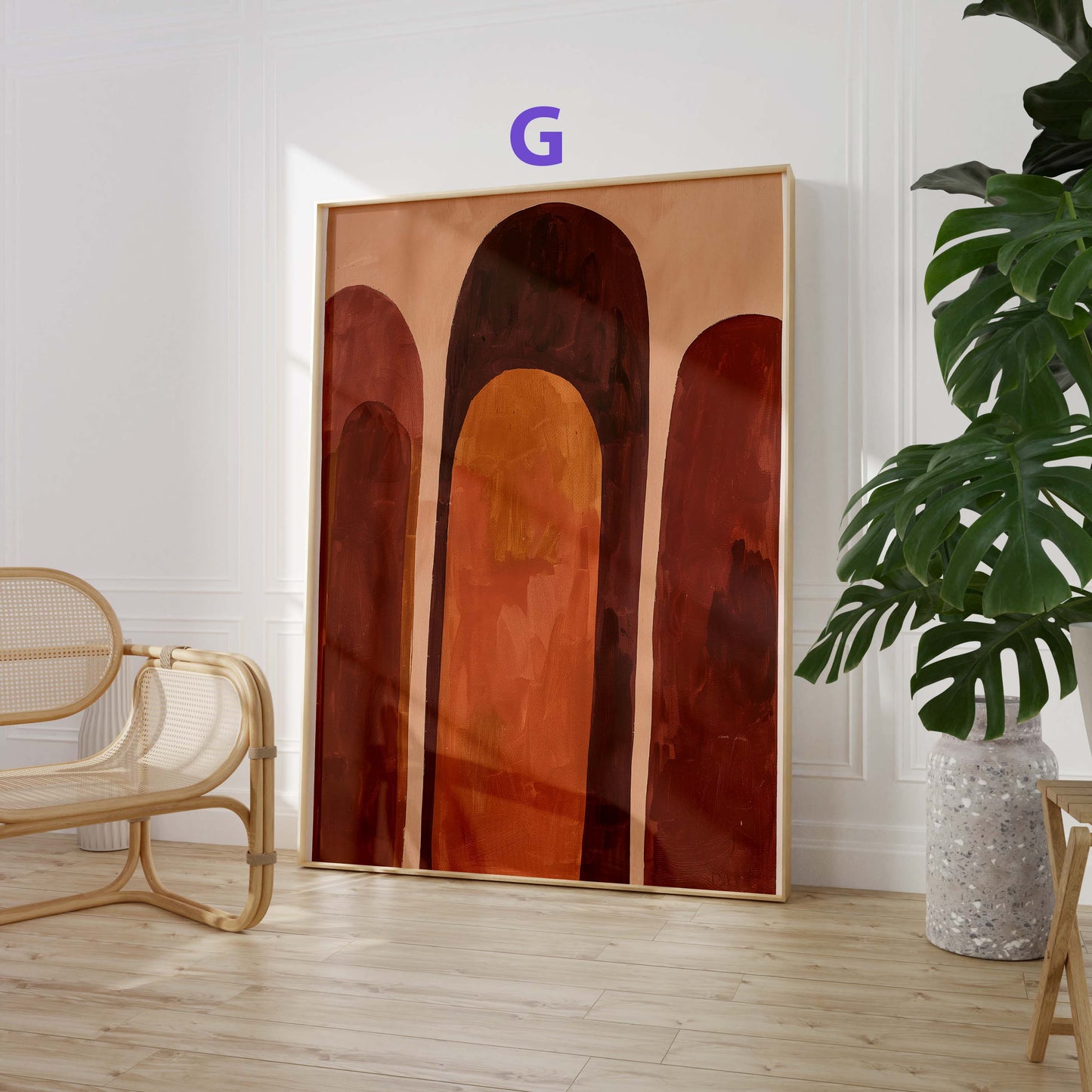Abstrakte Blumen Poster · Geschenkidee · Moderne Vase, Stillleben und Geometrische Kunst · Dekoprint ohne Rahmen