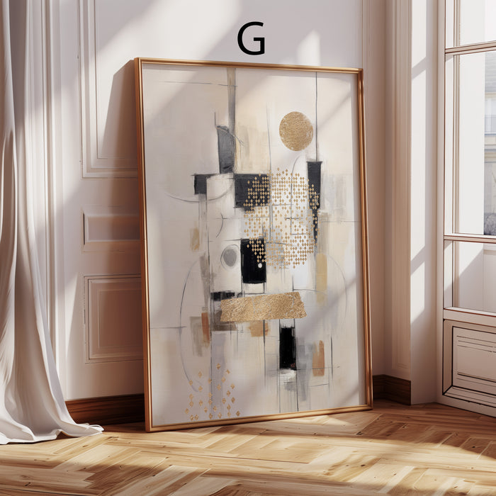 Struktur-Poster in Beige und Gold