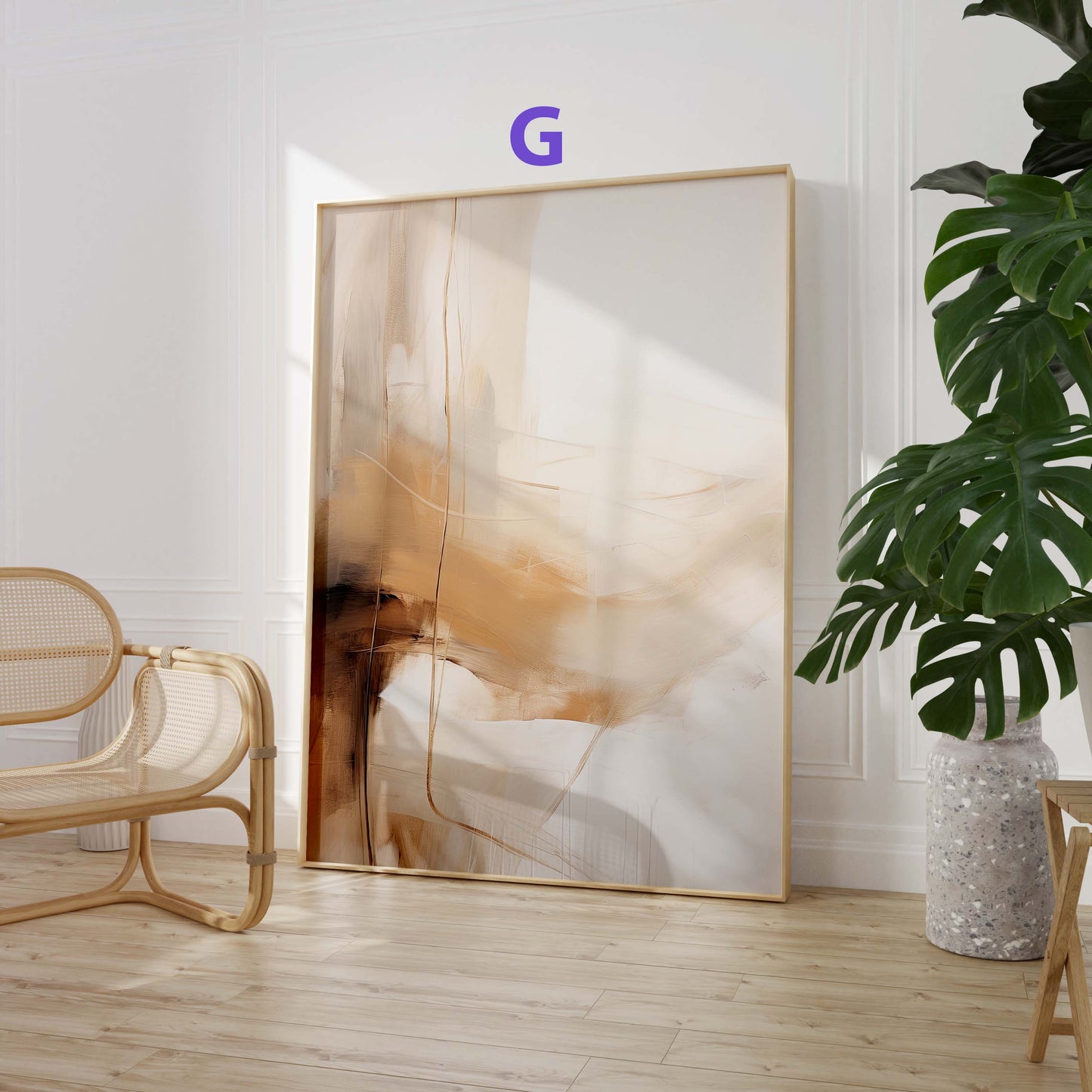 Abstrakte Moderne Poster · Geschenkidee · Schwarz Beige Geometrische Wandkunst · Minimalistische Kunst für Wohnzimmer Schlafzimmer · Print ohne Rahmen
