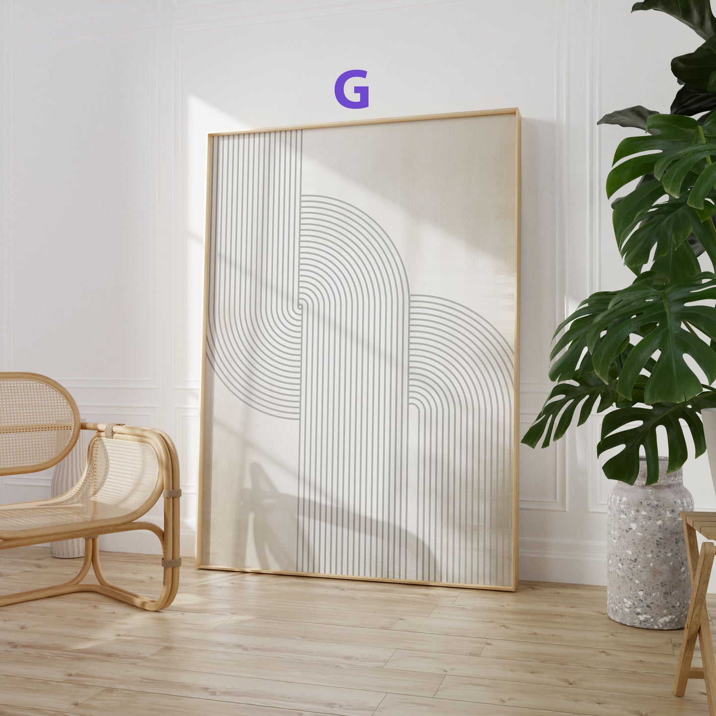 Abstrakte Linien Poster · Geschenkidee · Minimalistische Line Art in Beige, Schwarz und Naturtönen · Dekoprint ohne Rahmen