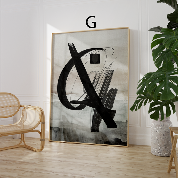 Schwarz-Weiß-Poster mit geometrischen Formen