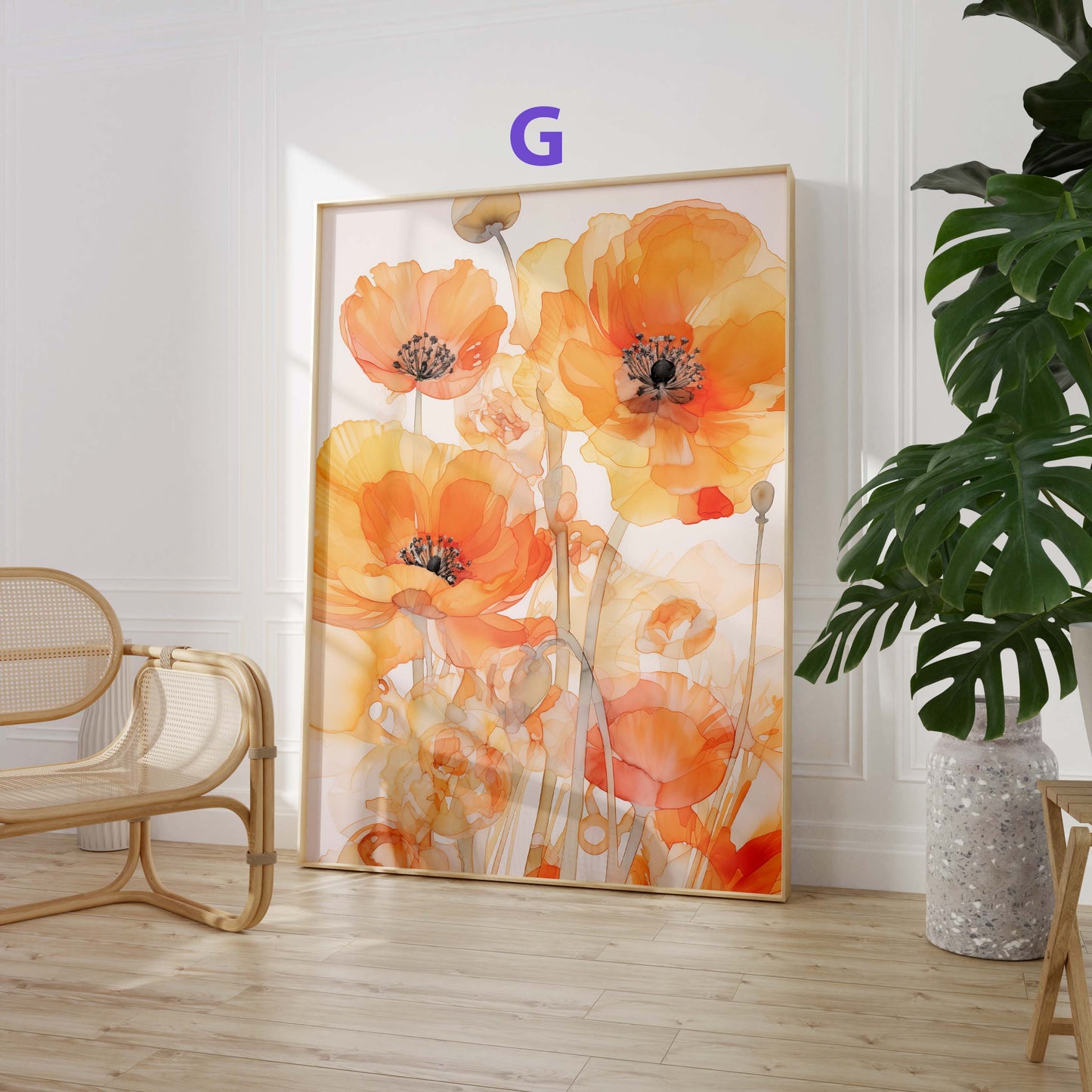 Blumen Poster · Geschenkidee · Tulpen Mohnblumen Maiglöckchen und Florale Aquarellkunst · Dekoprint ohne Rahmen