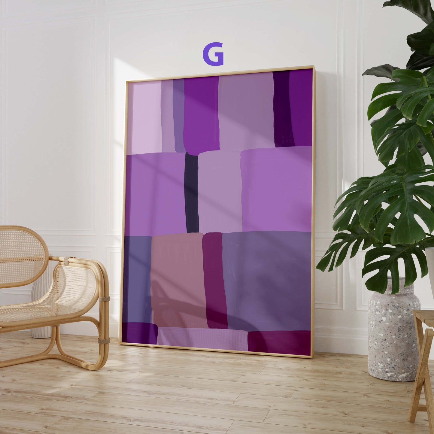 Violette Muse Poster · Geschenkidee · Abstrakte Frauenkunst Line Art Moderne Farbkunst · Dekoprint ohne Rahmen
