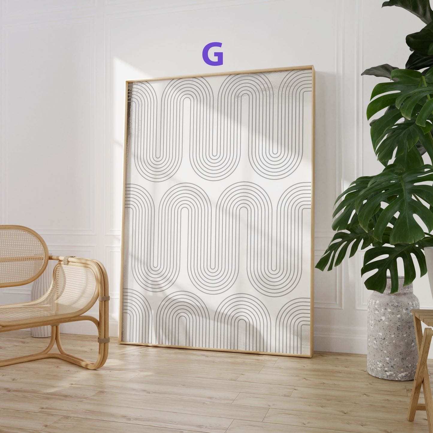 Abstrakte Linienkunst Poster · Geschenkidee · Minimalistische Schwarz-Weiß Geometrie und organische Formen · Dekoprint ohne Rahmen