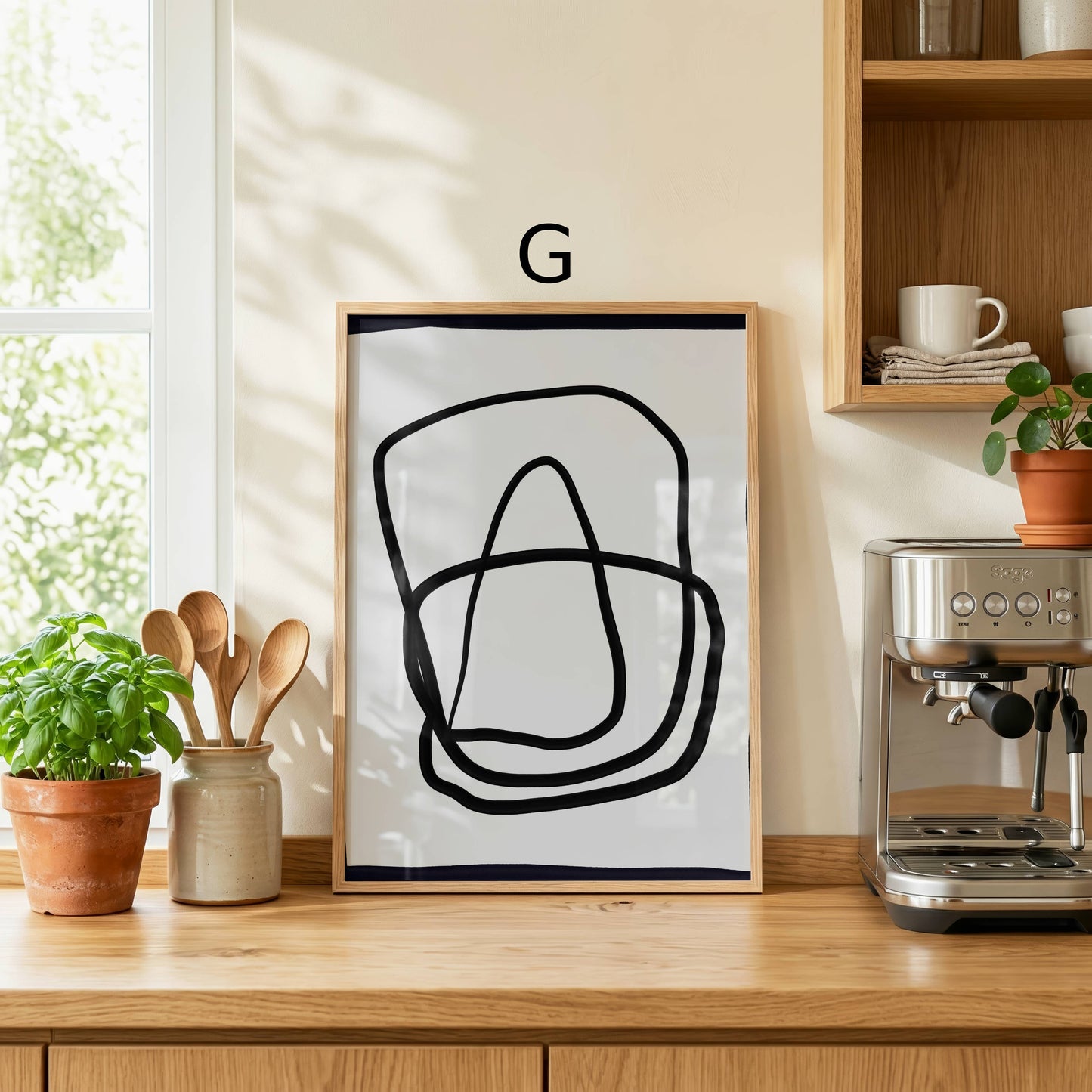 Moderne Kunst Poster · Geschenkidee · Abstrakte Formen Line Art Frauenporträt und Minimalistische Wandkunst · Dekoprint ohne Rahmen