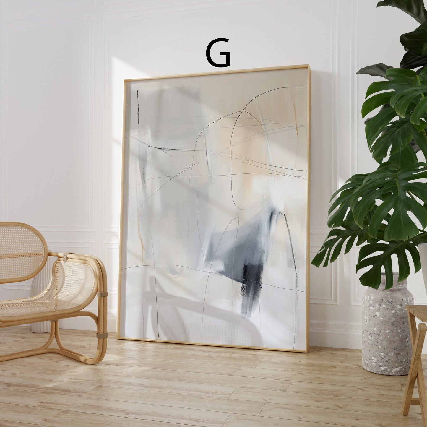 Abstrakte Poster · Wohnidee · Bunte Abstrakte Kunst Moderne Pinselstriche und Geometrische Formen · Dekoprint ohne Rahmen