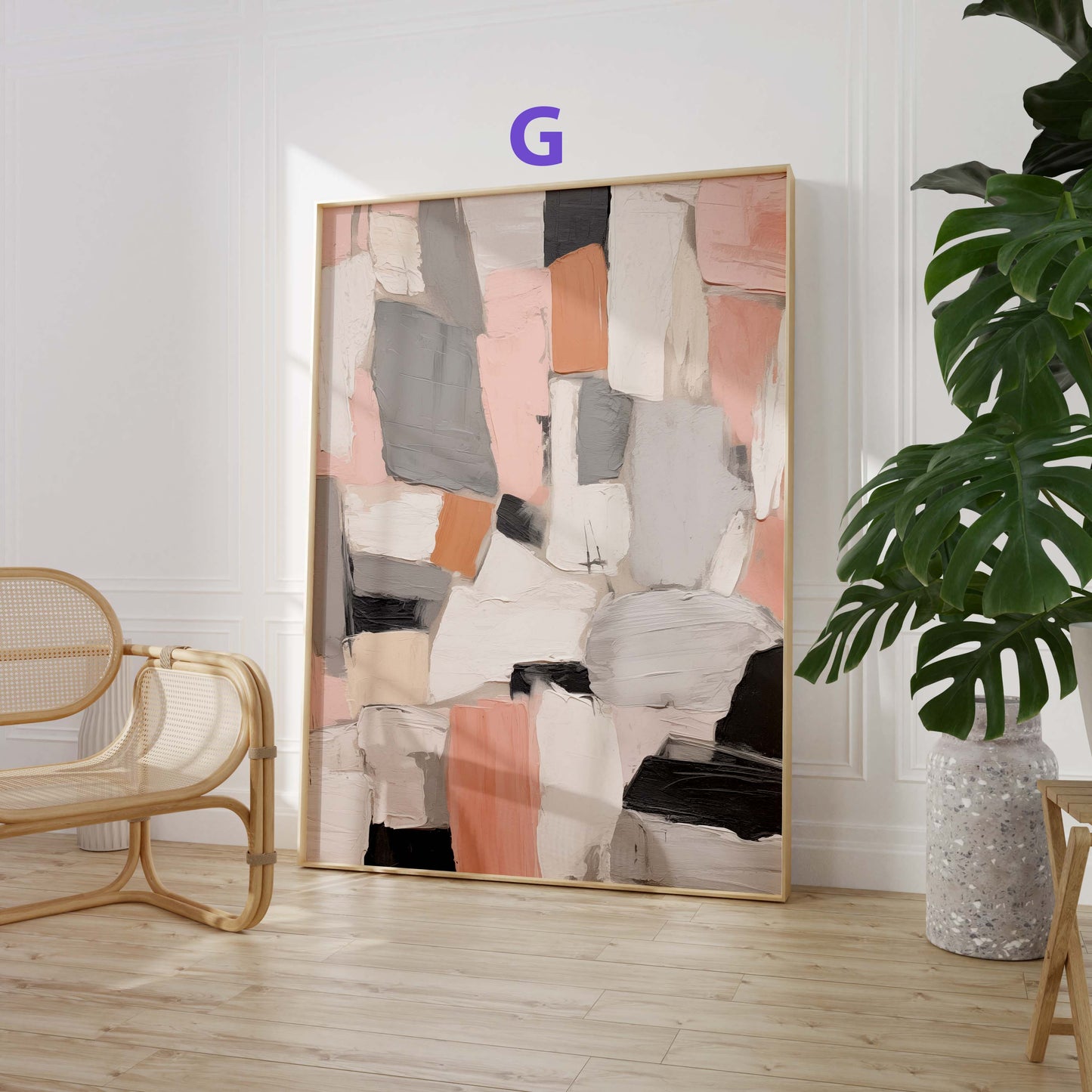 Abstrakte Beige Poster · Geschenkidee · Organische Formen und Moderne Texturkunst in Sanften Naturtönen · Dekoprint ohne Rahmen