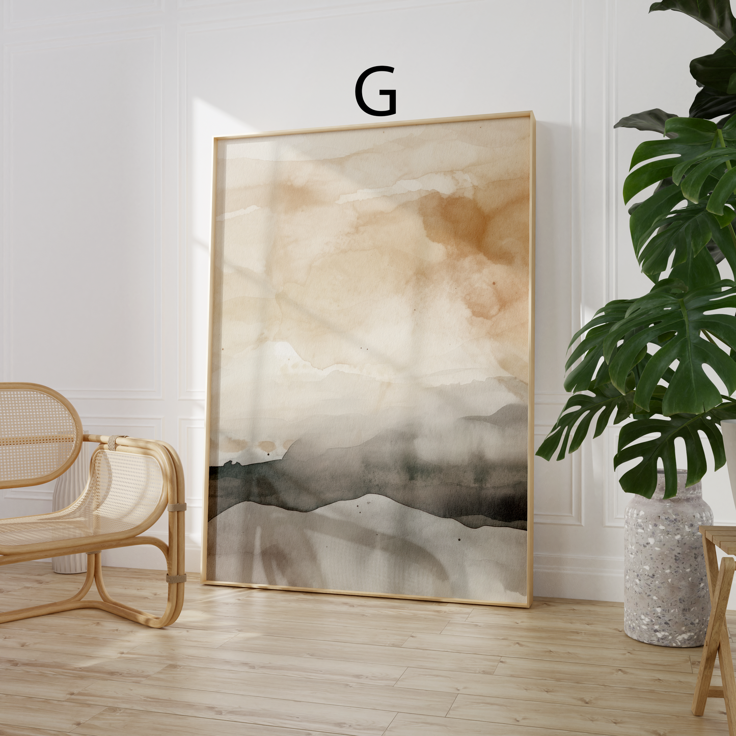 Abstrakte Kunst Poster · Geschenkidee · Aquarell Neutrale Farben Minimalistische Wandkunst · Dekoprint ohne Rahmen