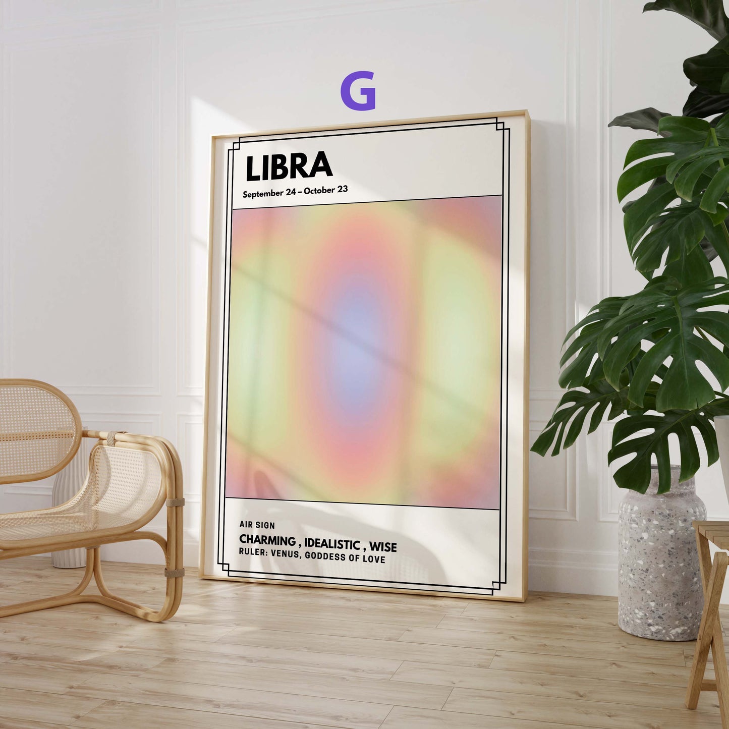 Minimalistische Sternzeichen Poster · Geschenkidee · Wassermann, Widder, Krebs, Steinbock, Zwillinge, Löwe · Dekoprint ohne Rahmen