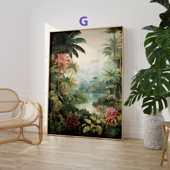 Dschungel Tiere Poster – Premium Baumwoll-Canvas