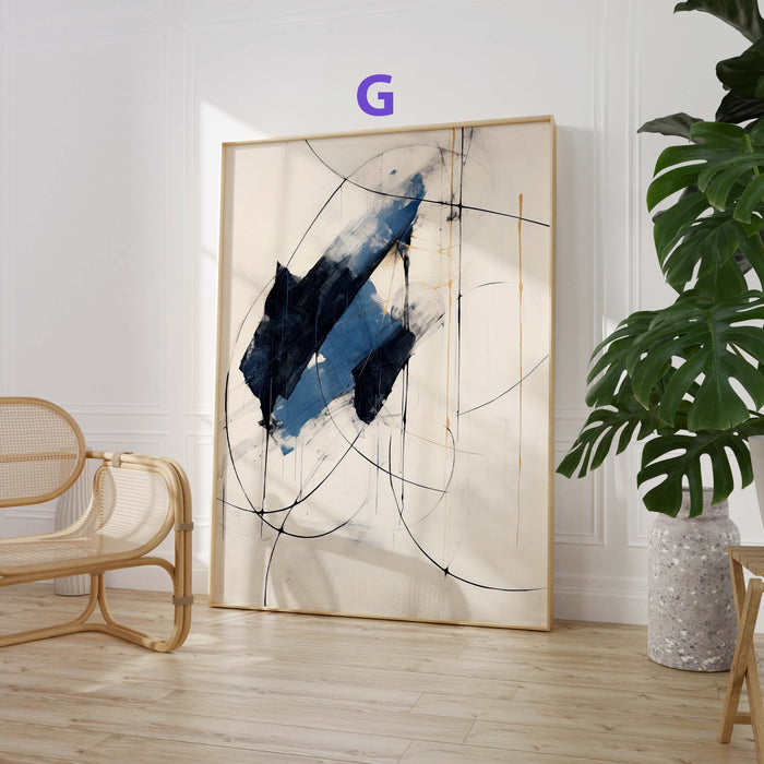 JUSTGOODMOOD Abstraktes Poster – Edles Baumwoll-Canvas