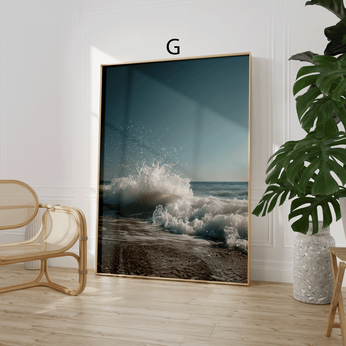 Strand Poster · Geschenkidee · Palmen Wellen Meereslandschaften · Dekoprint ohne Rahmen