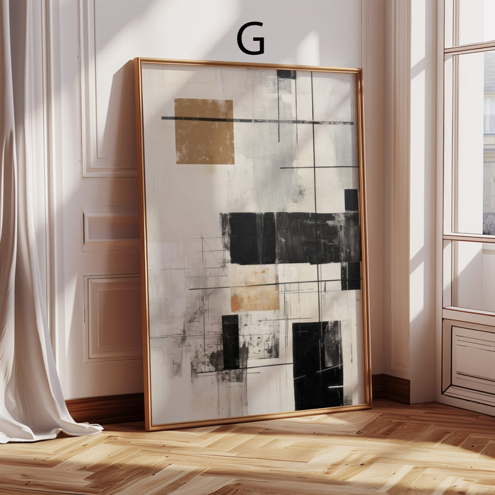 Geometrische Poster in Schwarz und Beige