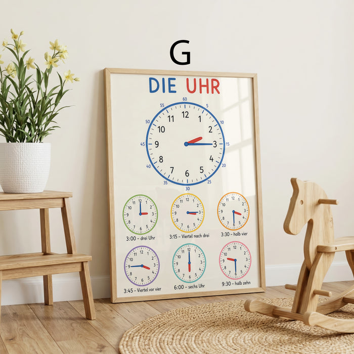 Geschenkidee · Lernposter Set für Kinder Alphabet Zahlen Formen und Farben · Dekoprint ohne Rahmen | JUSTGOODMOOD