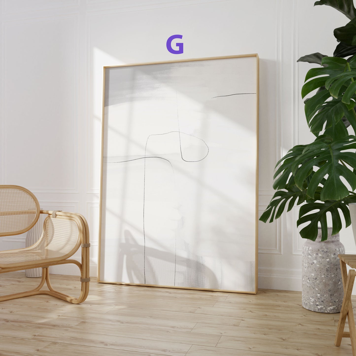 Abstrakte Linien Poster · Geschenkidee · Minimalistische Line Art in Beige, Schwarz und Grau · Dekoprint ohne Rahmen