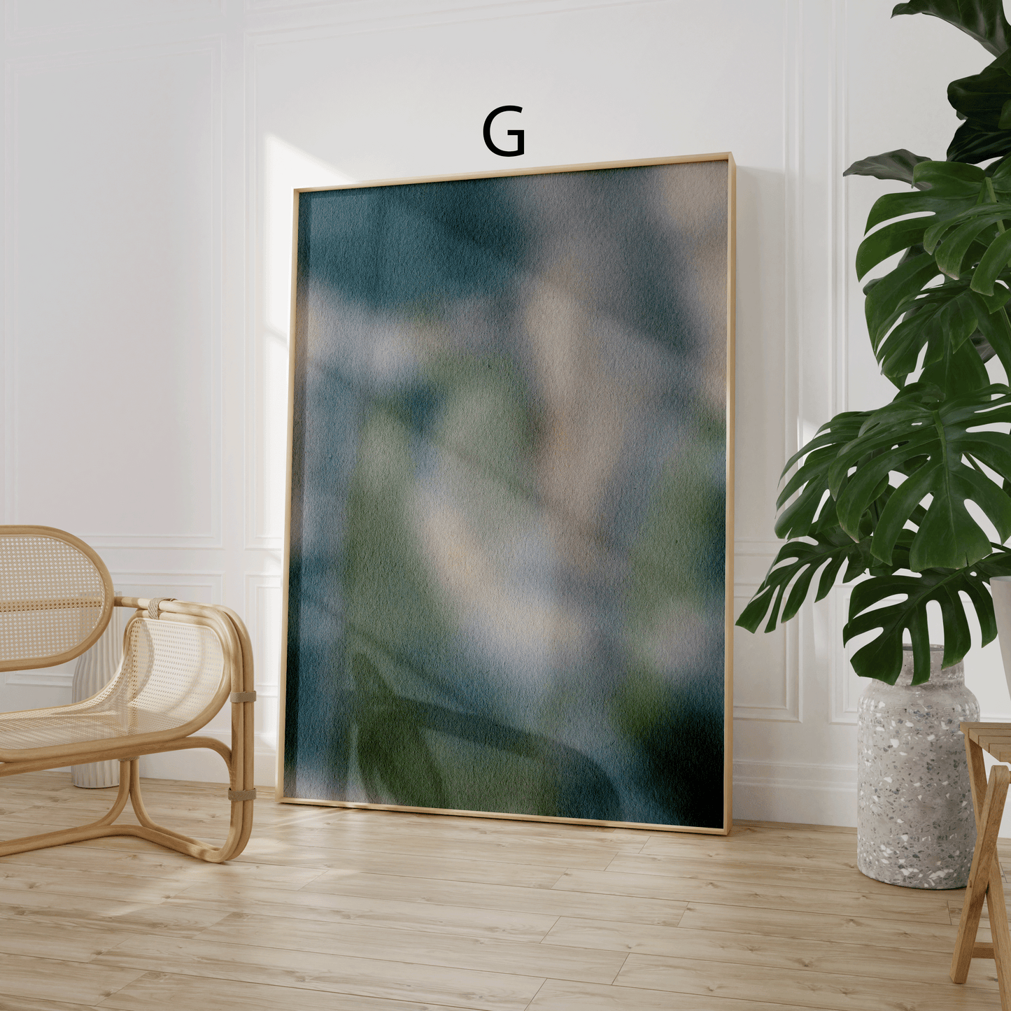 Abstrakte Grüne Aquarell Poster · Geschenkidee · Organische Formen Minimalistische Wandkunst · Dekoprint ohne Rahmen