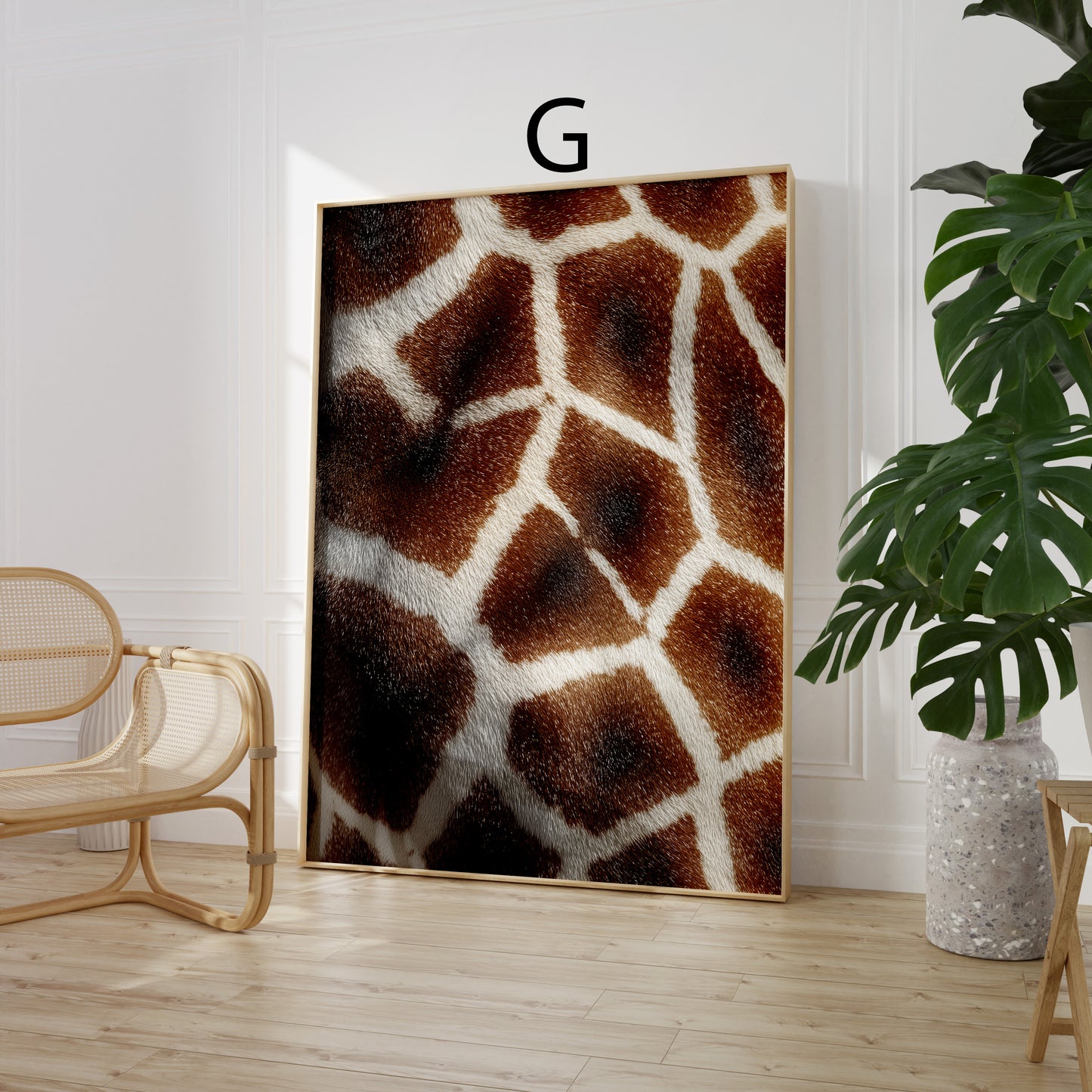 Tiermuster-Poster · Geschenkidee · Leopard Giraffe gepunktete Felloptik · Dekoprint ohne Rahmen
