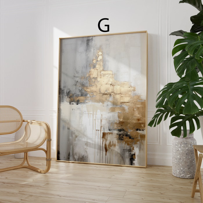 Abstraktes Marmor-Poster in Beige und Gold