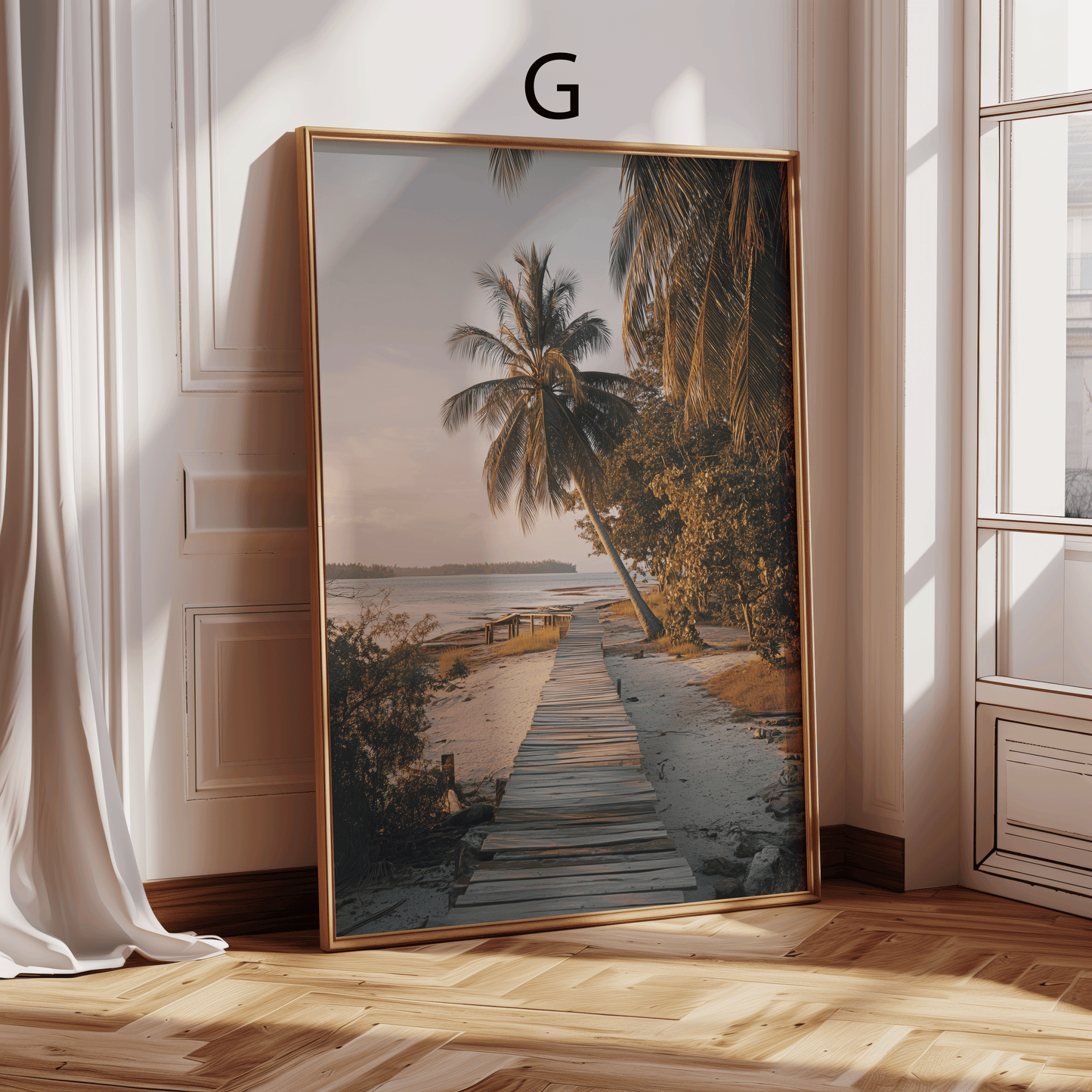 Strand Poster · Geschenkidee · Palmen Muscheln Küstenlandschaften · Dekoprint ohne Rahmen