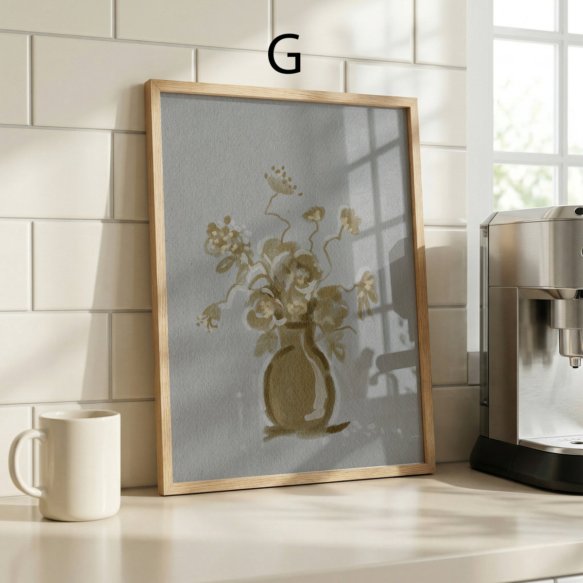 Poster Blumen · Wandbilder Bordeaux Beige · Dekoprint ohne Rahmen