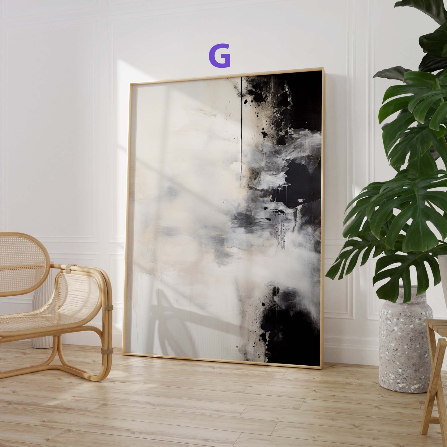 Moderne Abstrakte Kunst Poster · Geschenkidee · Geometrische Schwarz Beige Wandbilder für Wohnzimmer Büro Schlafzimmer · Print ohne Rahmen