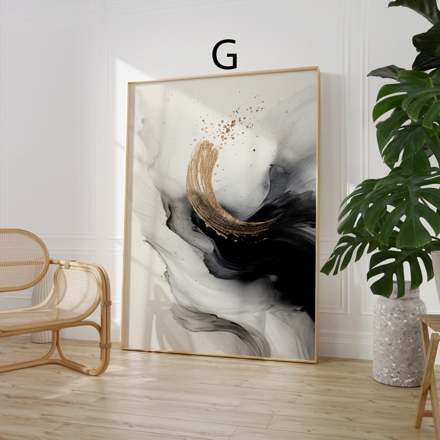 Abstrakte Poster · Geschenkidee · Elegante Silhouetten Minimalistische Formen Neutrale Farben Goldene Akzente · Dekoprint ohne Rahmen