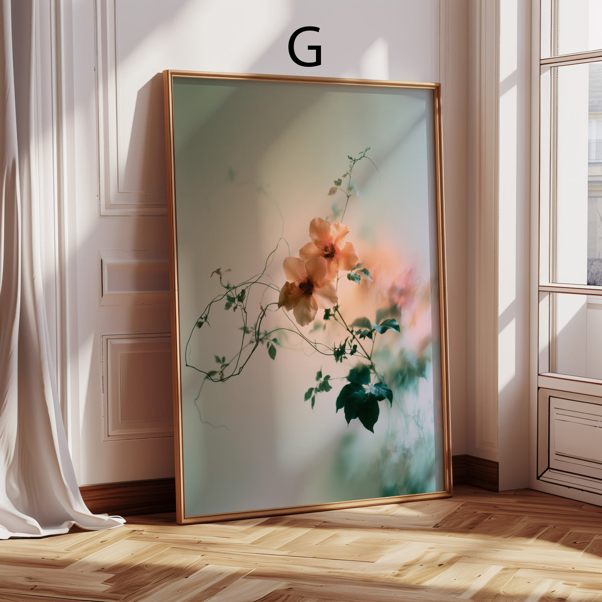 Blumen Poster · Tulpen und Blumen hinter Glas Ästhetische Fotografie Prints · Dekoprint ohne Rahmen