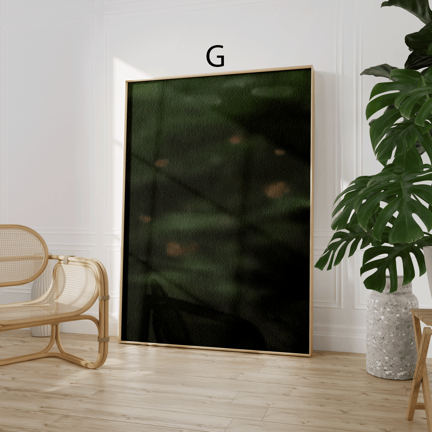Botanische Poster · Geschenkidee · Sanfte Blätter Nebel Wasserlandschaften Abstrakte Natur · Dekoprint ohne Rahmen