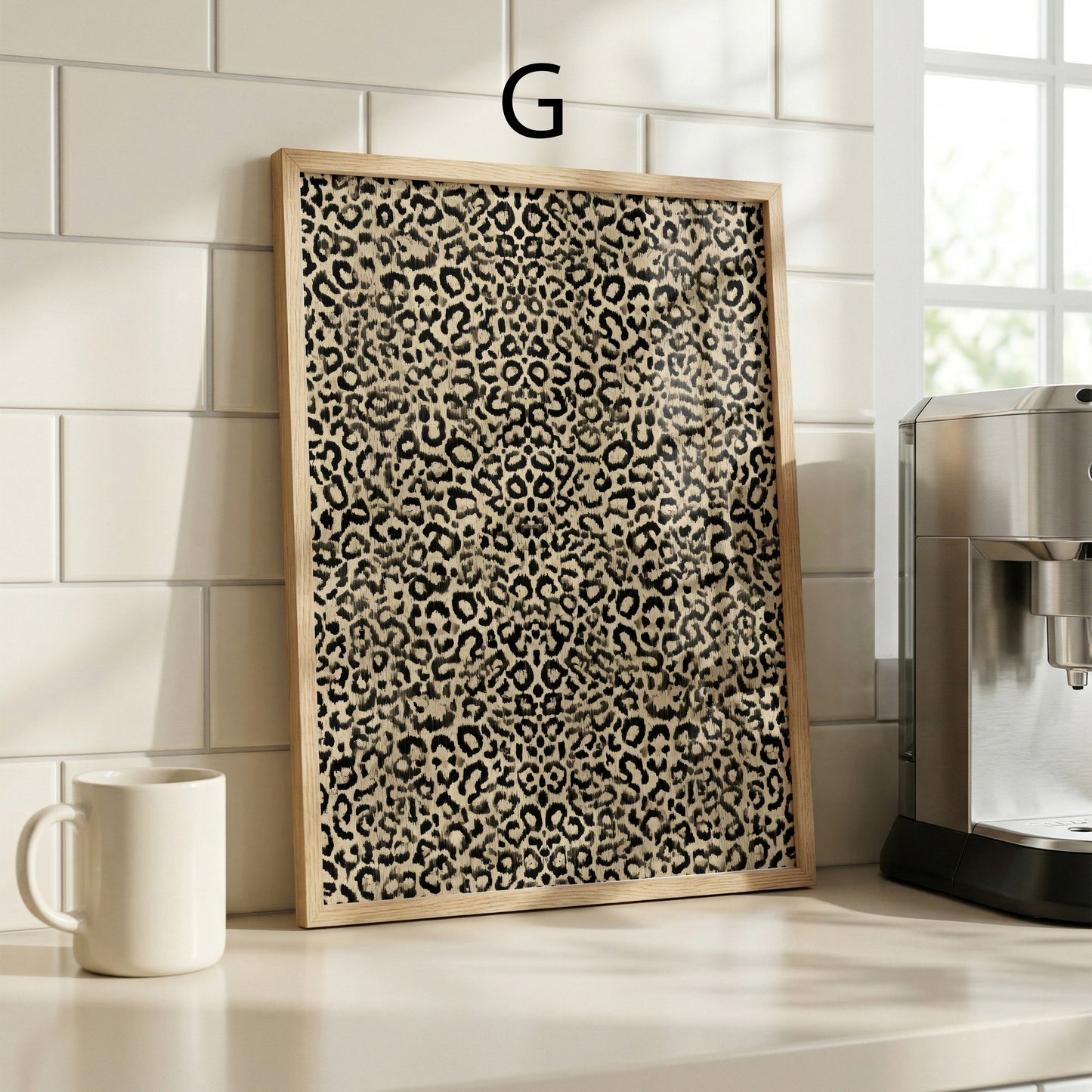 Tiermuster Poster · Geschenkidee · Monochrome und Braune Tierfell Muster Leopard Flecken und Tiger Texturen · Dekoprint ohne Rahmen