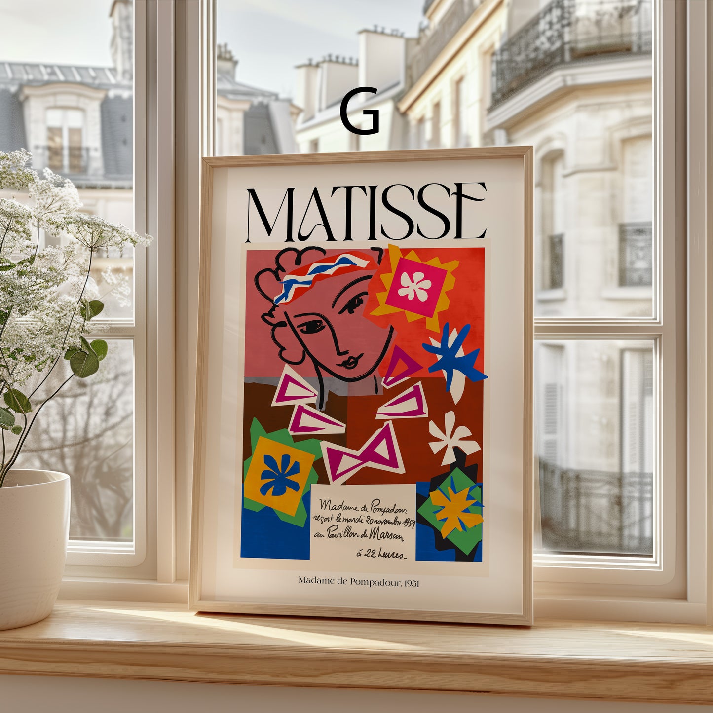 Henri Matisse Poster · Geschenkidee · Line Art Abstrakte Formen Scherenschnitt Farbige Kompositionen · Dekoprint ohne Rahmen