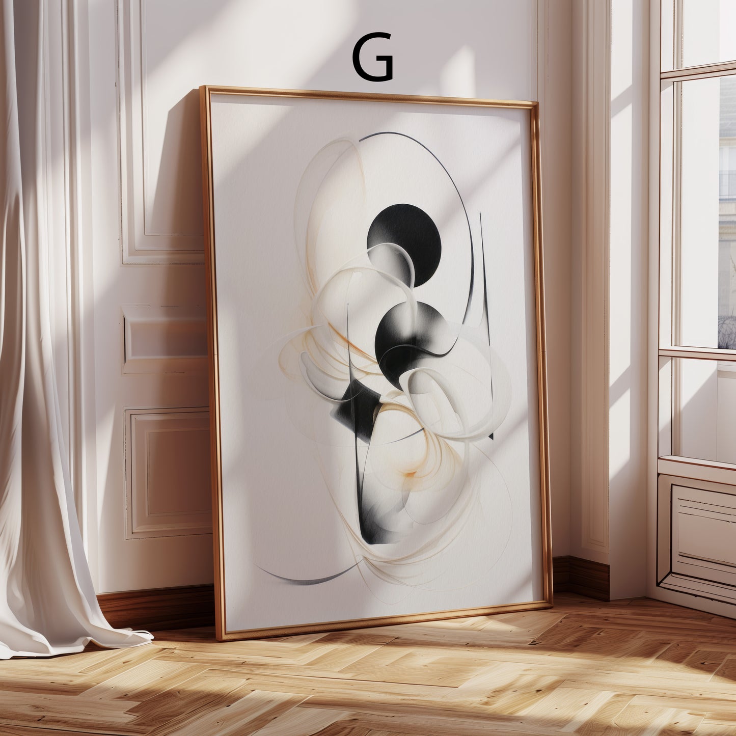 Abstrakte Poster · Geschenkidee · Beige Minimalistische Formen Organische Linien Zeitgenössische Wandkunst · Dekoprint ohne Rahmen