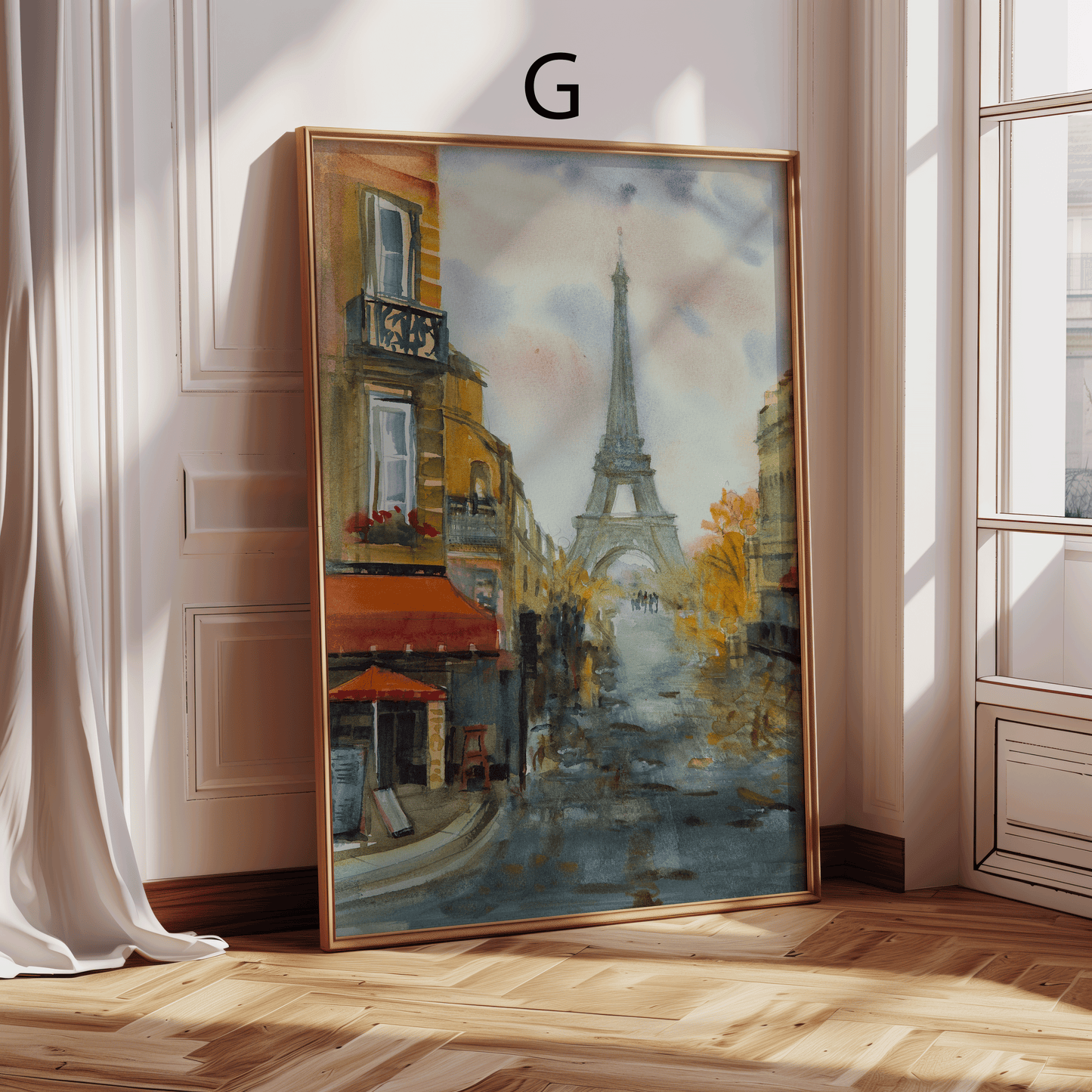 Frankreich Vintage Poster · Geschenkidee · Paris Blumen Café Illustration · Dekoprint ohne Rahmen