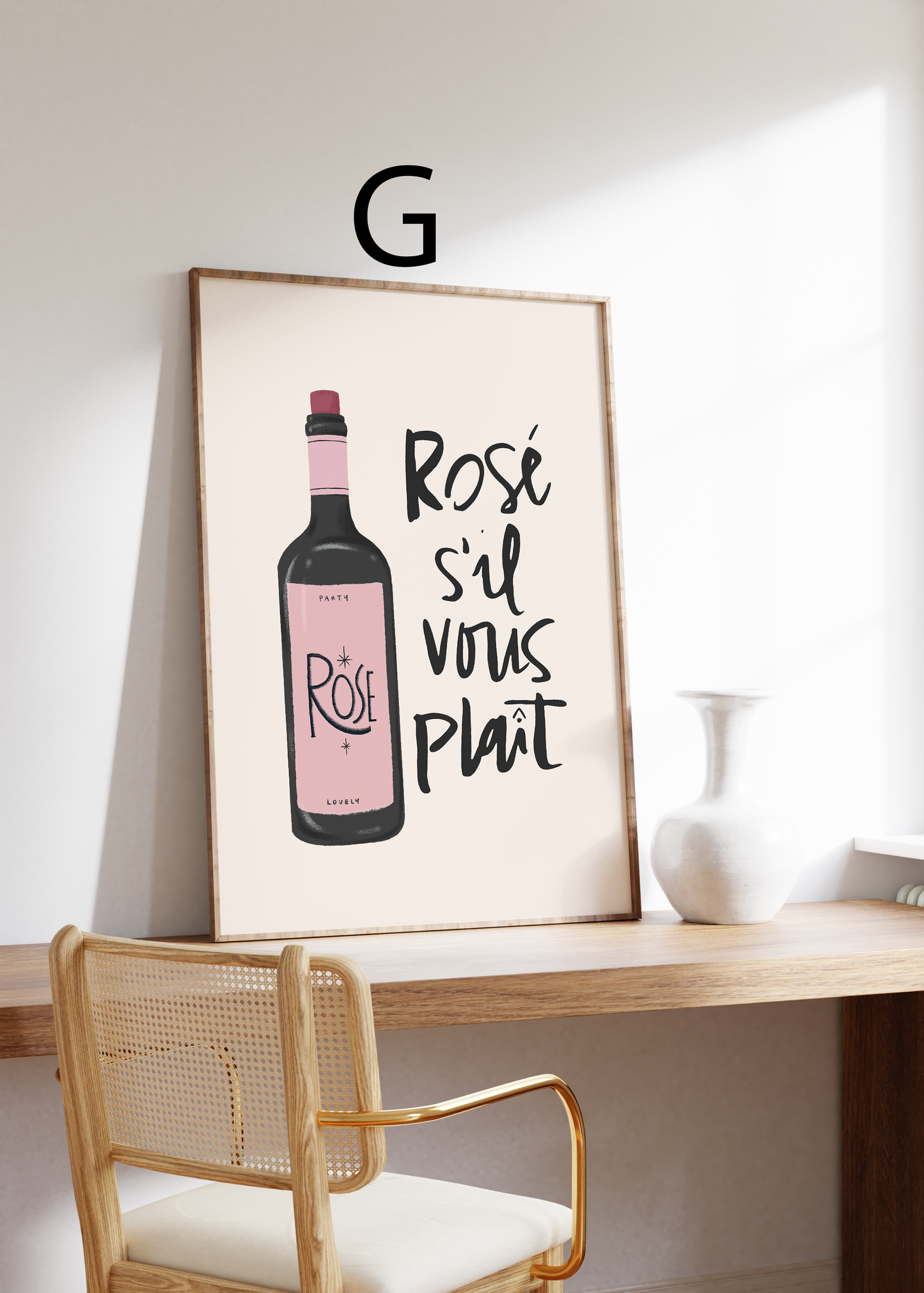 Frankreich Poster · Geschenkidee · Typografie Botanik Minimalistische Illustrationen · Dekoprint ohne Rahmen