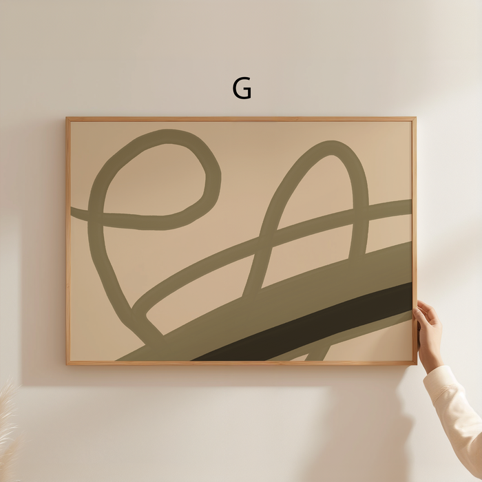 Mid-Century-Poster mit Palmen und Figuren