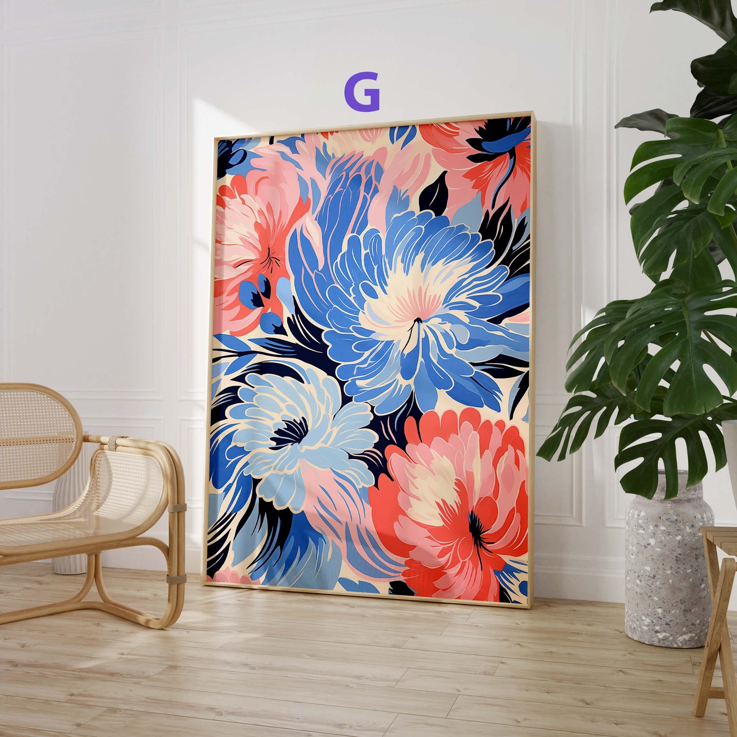 Blumen Poster · Geschenkidee · Moderne Blütenillustrationen und Ausdrucksstarke Floralkunst · Dekoprint ohne Rahmen