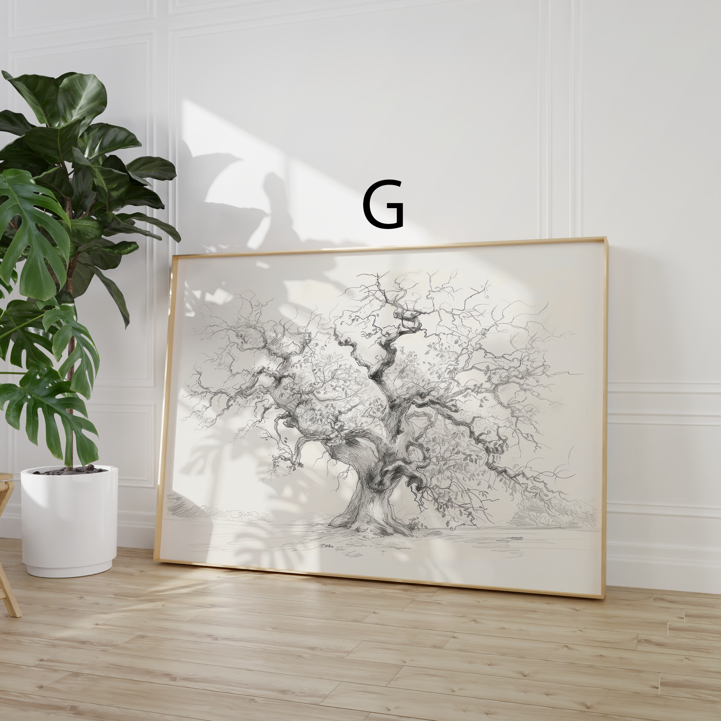 Moderne Natur Poster · Geschenkidee · Pilze Vögel Äpfel Winterlandschaft · Dekoprint ohne Rahmen