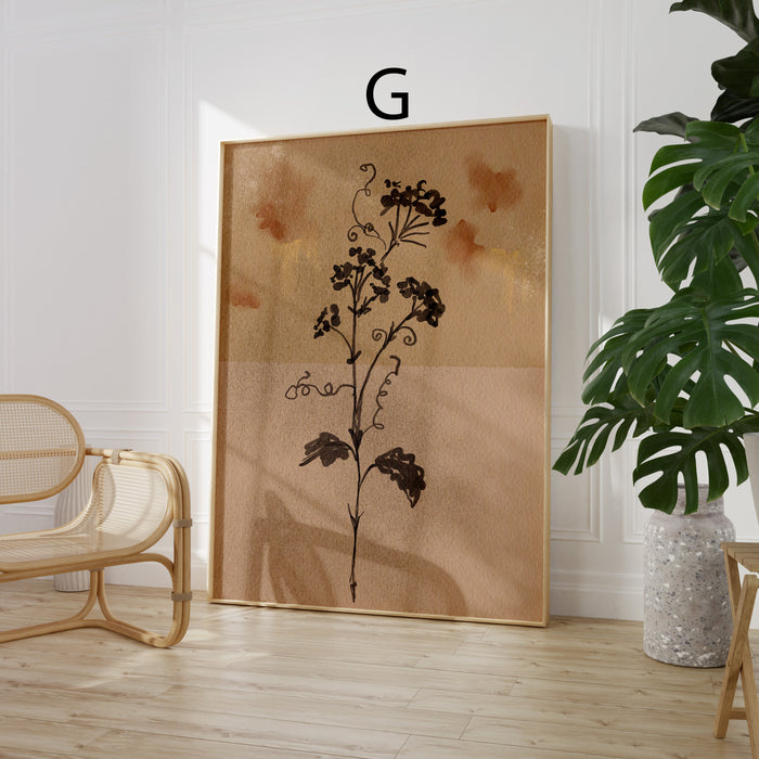 Geschenkidee · Botanische Blumen und Vase Poster Ästhetische Natur und Muster Kunst · Dekoprint ohne Rahmen | JUSTGOODMOOD