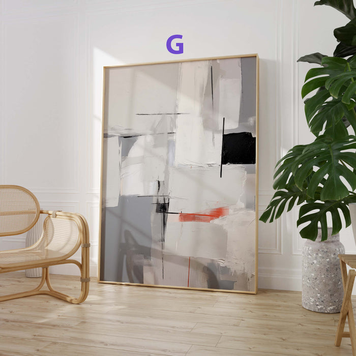 Linienkunst-Poster in Beige und Grau