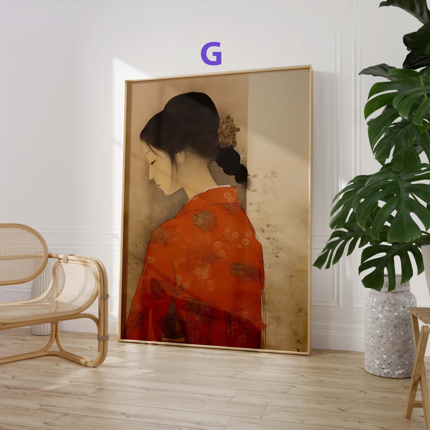 Japan Poster · Geschenkidee · Geisha Porträts Wellen und Zen Kunst · Dekoprint ohne Rahmen