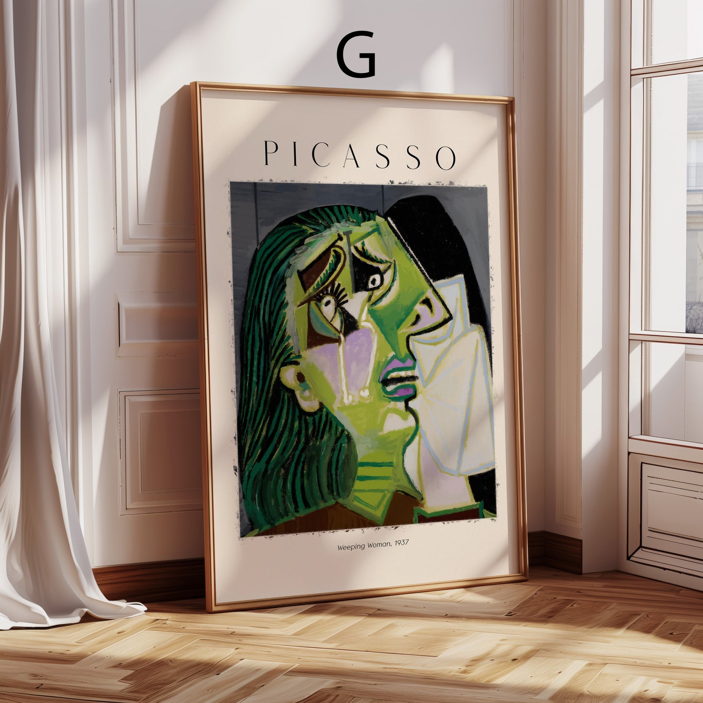 Picasso Poster · Geschenkidee · Kubistische Frauenporträt Mutter mit Kind Weeping Woman · Dekoprint ohne Rahmen