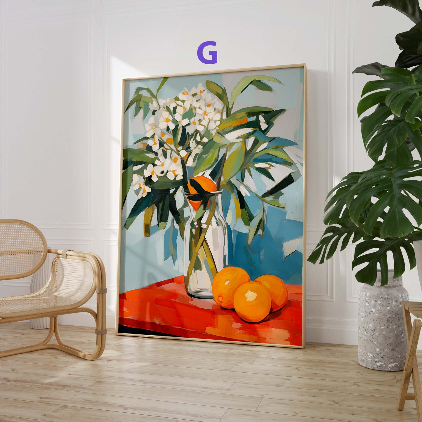 Blumen Poster · Geschenkidee · Farbenfrohe Blumenvasen und Künstlerische Floralkunst im Modernen Stil · Dekoprint ohne Rahmen