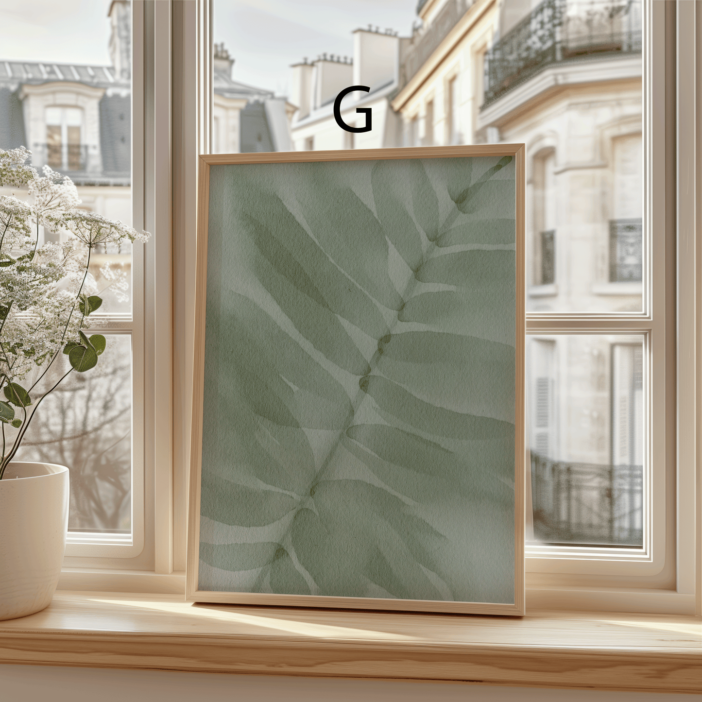 Natur Poster · Geschenkidee · Aquarellblumen Blätter Sanfte Grüntöne · Dekoprint ohne Rahmen