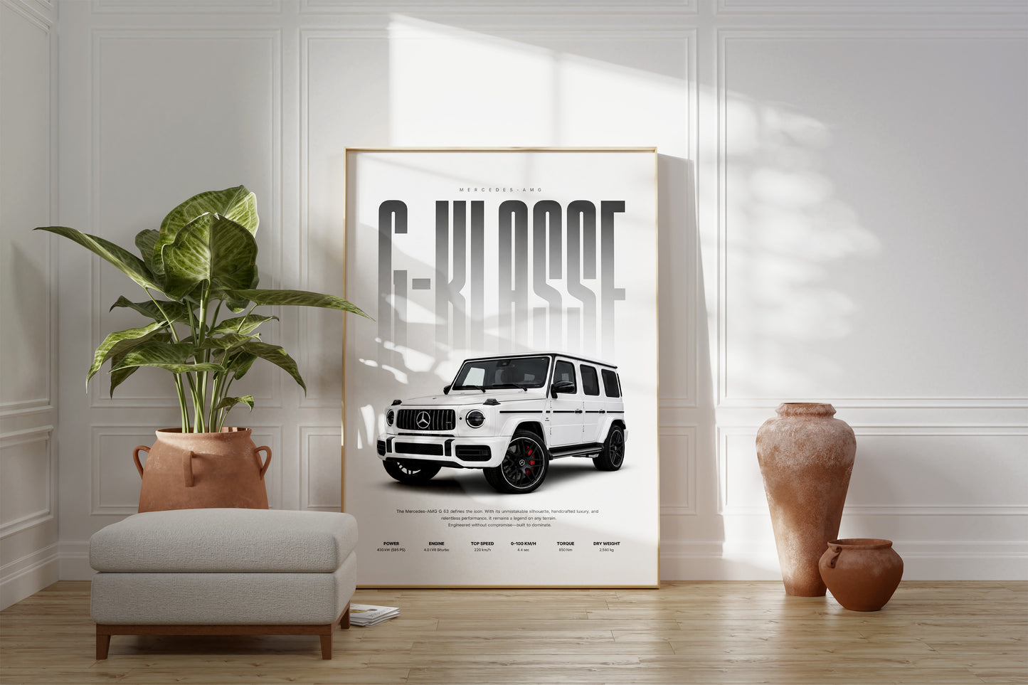 Geländewagen Poster Weiß · Geschenkidee · Luxus SUV Wandbild · Deko Print ohne Rahmen