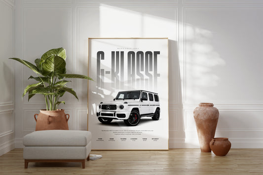Geländewagen Poster Weiß · Geschenkidee · Luxus SUV Wandbild · Deko Print ohne Rahmen