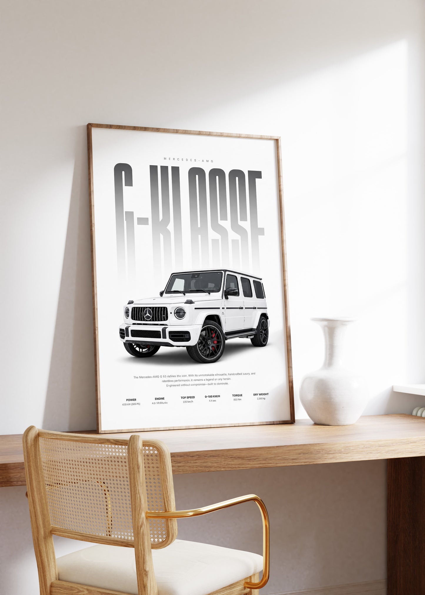 Geländewagen Poster Weiß · Geschenkidee · Luxus SUV Wandbild · Deko Print ohne Rahmen
