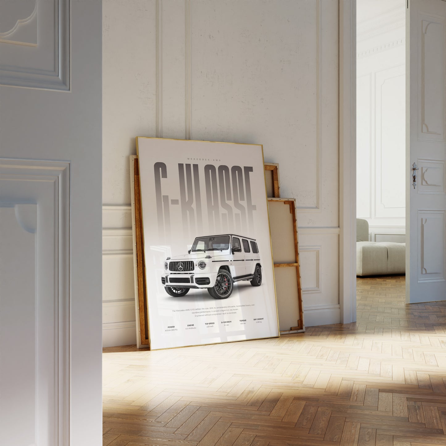 Geländewagen Poster Weiß · Geschenkidee · Luxus SUV Wandbild · Deko Print ohne Rahmen