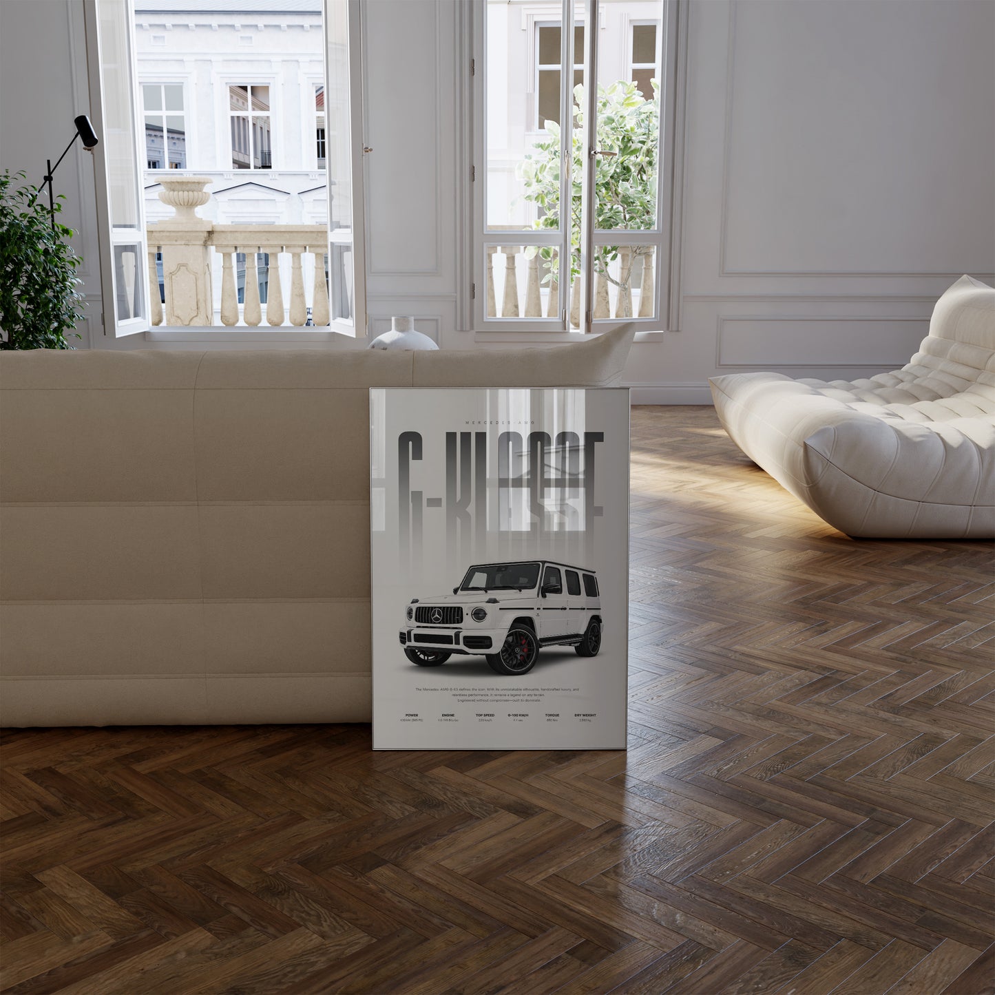 Geländewagen Poster Weiß · Geschenkidee · Luxus SUV Wandbild · Deko Print ohne Rahmen